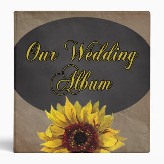 Rustic Country Sunflower Wedding Photo Album Binder