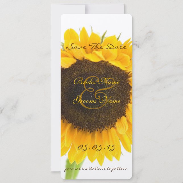 Rustic Country Sunflower Wedding Save the Dates Save The Date (Front)