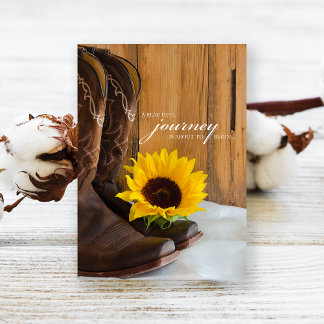 Rustic Country Sunflower Western Wedding Invitation