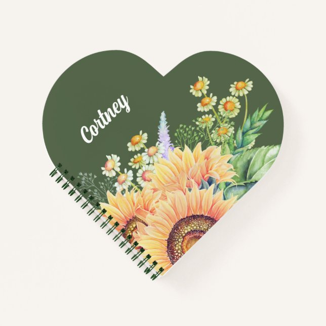 Rustic | Country Sunflowers  Custom Gift Notebooks (Front)