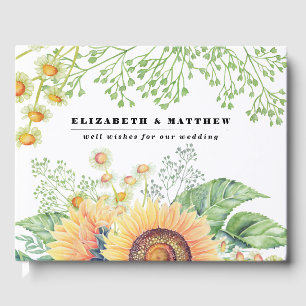 Rustic Country Sunflowers Mariage Livre d'invité