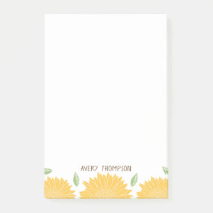 Rustic Country Sunflowers Personalized Post-it Notes
