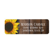 Rustic Country Sunflowers Personalized Wedding