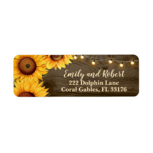 Rustic Country Sunflowers, String Lights Address