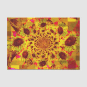 Rustic Country Sunflowers Yellow Red Decoupage Tissue Paper