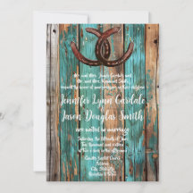 Rustic Country Teal Barn Wood Horseshoe Wedding 