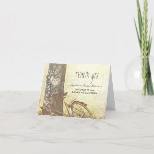 rustic country thank you cards with tree