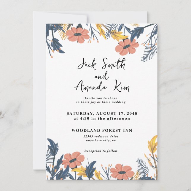 Rustic Country Theme Wedding Invitations (Front)