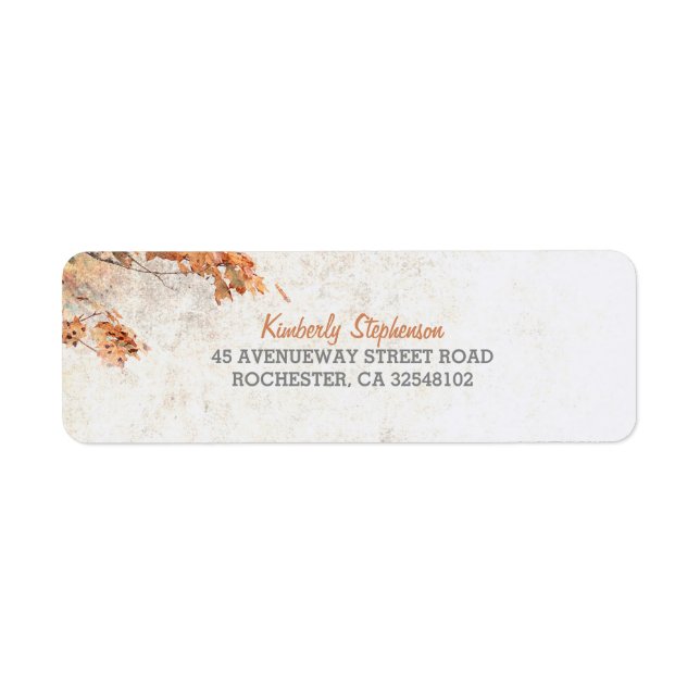 Rustic Country Tree Leaves Fall Wedding (Front)