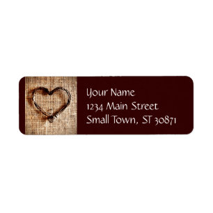Rustic Country Twine Heart on Burlap Imprimer