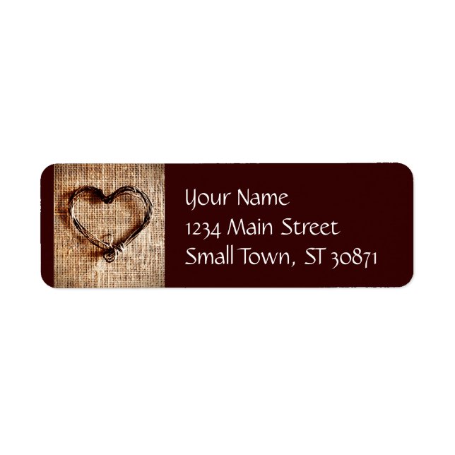 Rustic Country Twine Heart on Burlap Imprimer (Devant)