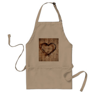 Rustic Country Twine Heart on Burlap Print Standard Apron
