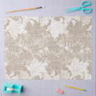 Rustic country vintage beige burlap and white lace