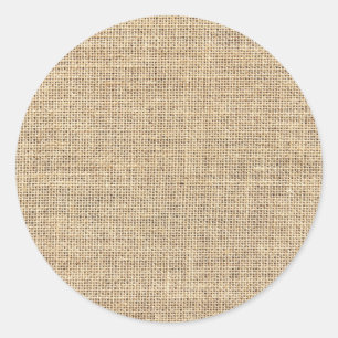 Rustic Country Vintage Burlap Classic Round Sticker