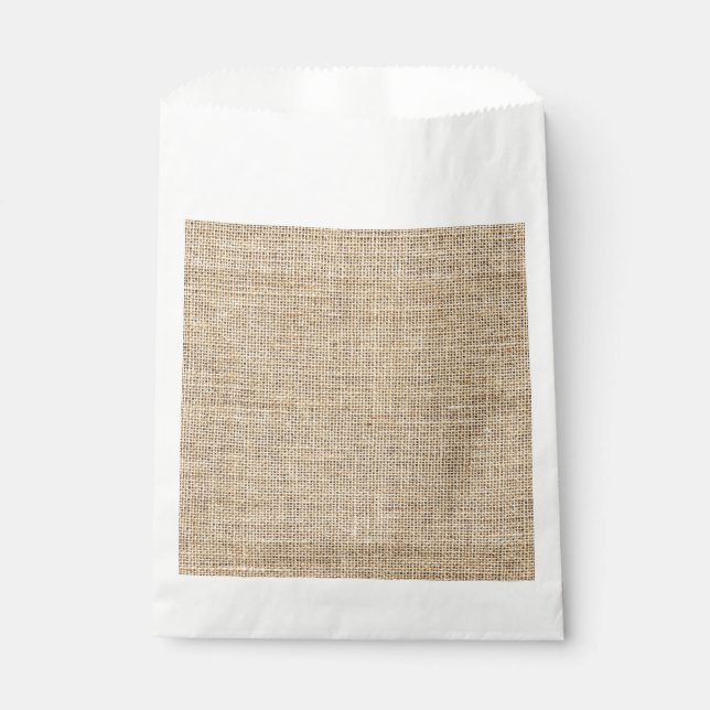 Rustic Country Vintage Burlap Favour Bag (Front)
