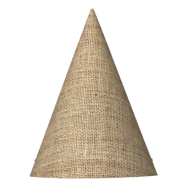 Rustic Country Vintage Burlap Party Hat (Front)