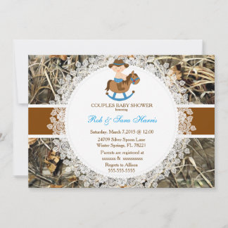 Rustic Country Vintage Camo Baby shower Invitation