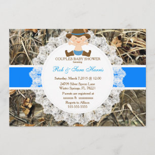 Rustic Country Vintage Camo Baby shower Invitation