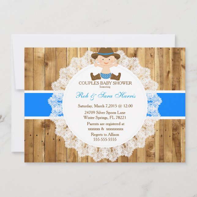 Rustic Country Vintage Camo Baby Shower Invite (Front)