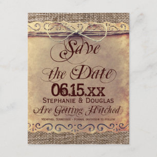 Rustic Country Vintage Save the Date Cards