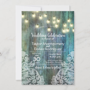 Rustic Country Vintage Wood Brown Invitation