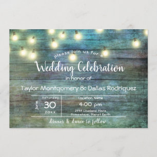 Rustic Country Vintage Wood Brown Invitation