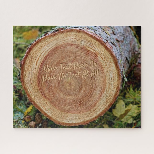 Rustic Country Vintage Woodland Forest Carved Tree Jigsaw Puzzle (Horizontal)