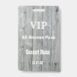 Rustic Country VIP All Access Pass Concert Badge