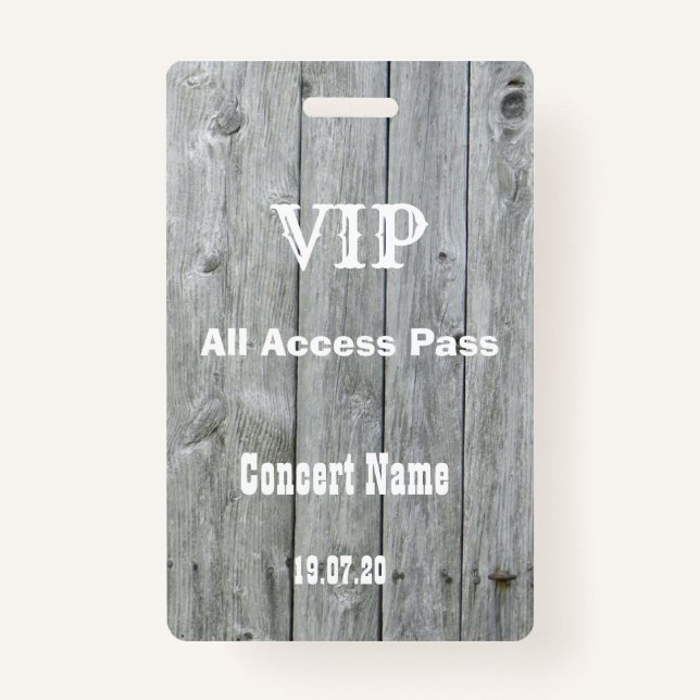 Rustic Country VIP All Access Pass Concert Badge (Front)