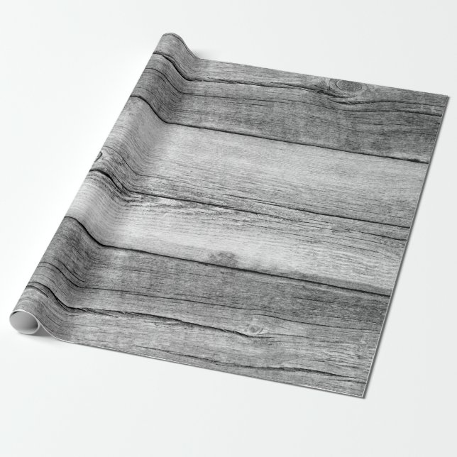 Rustic Country Wedding Barn Wood Wrapping Paper (Unrolled)