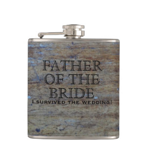 Rustic Country Wedding   Funny Father of the Bride Hip Flask