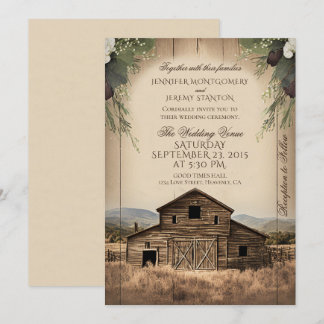 Rustic Country Wedding Invitation
