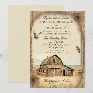 Rustic Country Wedding Invitation