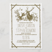 Rustic country wedding invites with deer