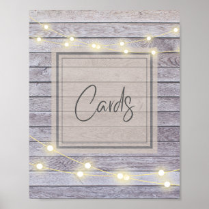 Rustic Country Wedding or Bridal Shower Cards Sign