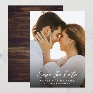 Rustic Country Wedding Photo Save The Date Card