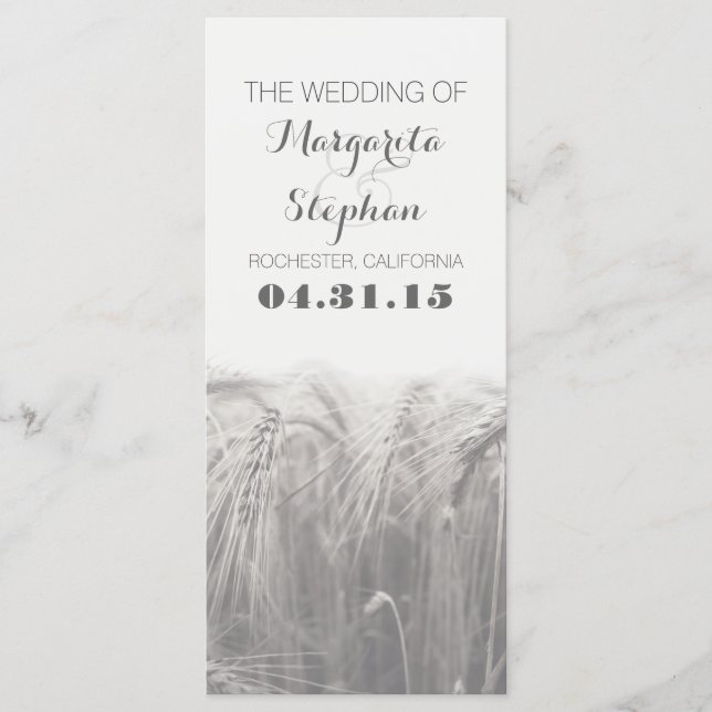 rustic country wedding programs (Front)