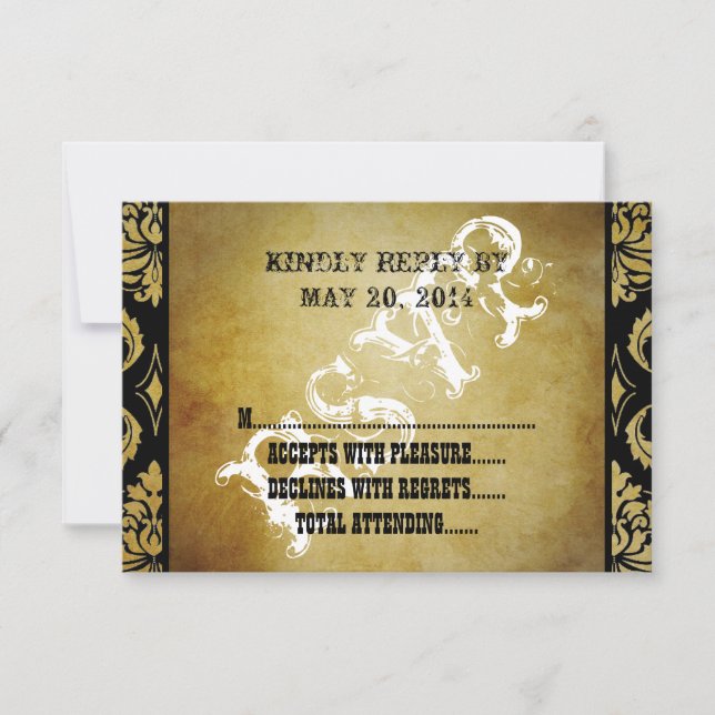 Rustic Country Wedding RSVP Card (Front)