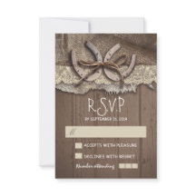 Rustic country wedding RSVP cards