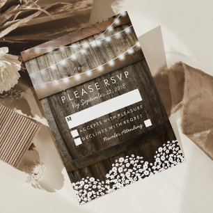 Rustic Country Wedding RSVP String of Lights