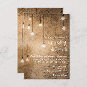RUSTIC COUNTRY WEDDING   STRING OF LIGHTS CARD