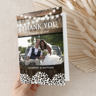 Rustic Country Wedding Thank You Card