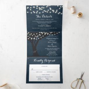 Rustic Country Wedding Tri-Fold Invitations RSVP