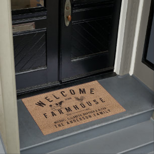 Rustic Country Welcome to our Farmhouse Animals Do Doormat