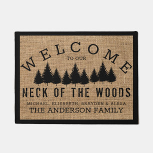 Rustic Country Welcome to our Neck of the Woods Doormat