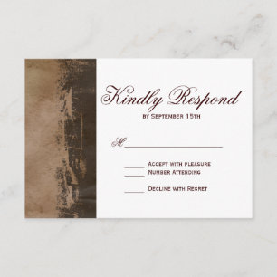 Rustic Country Western Cross Wedding Cartes RSVP