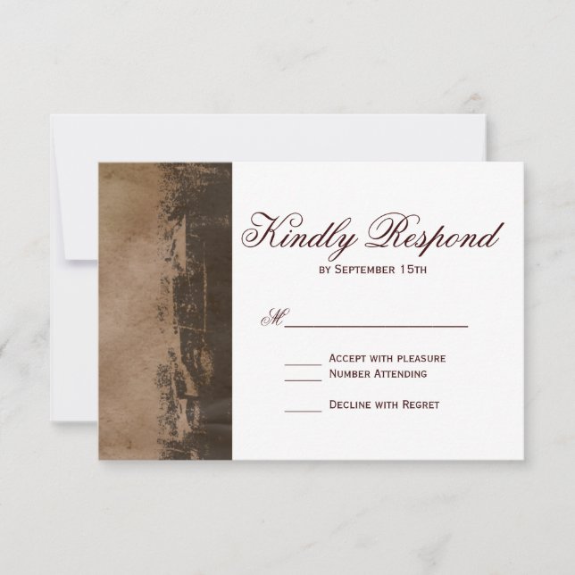 Rustic Country Western Cross Wedding RSVP Cards (Front)