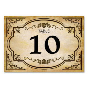 Rustic Country Western Mariage Carte Numéro de tab