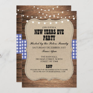 Rustic Country Western New Years Day Eve Invite