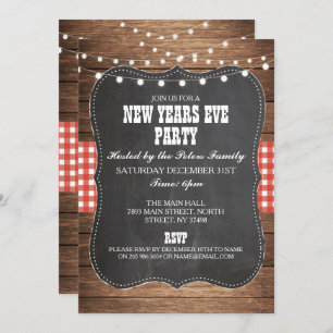 Rustic Country Western New Years Eve Party Invite